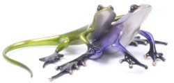 Sidekick Frogman Tim Cotterill Bronze Sculpture frog gecko art wildlife