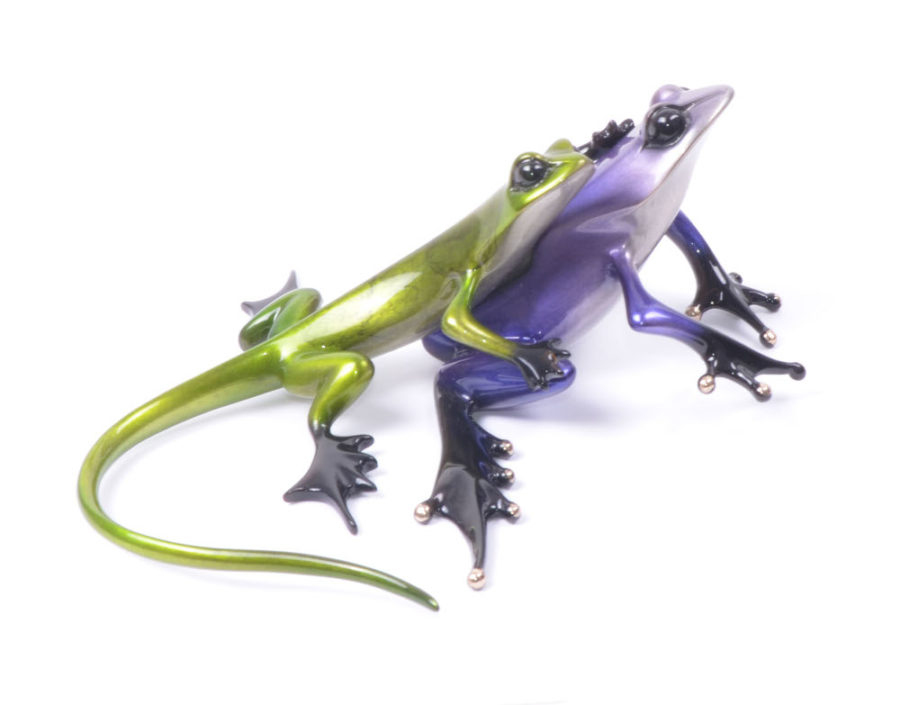 buy Sidekick Frogman Tim Cotterill Bronze Sculpture frog gecko