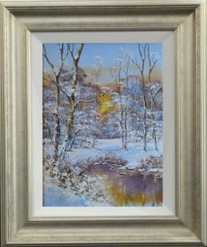 Snowy Sunrise Terry Evans Original Oil Painting