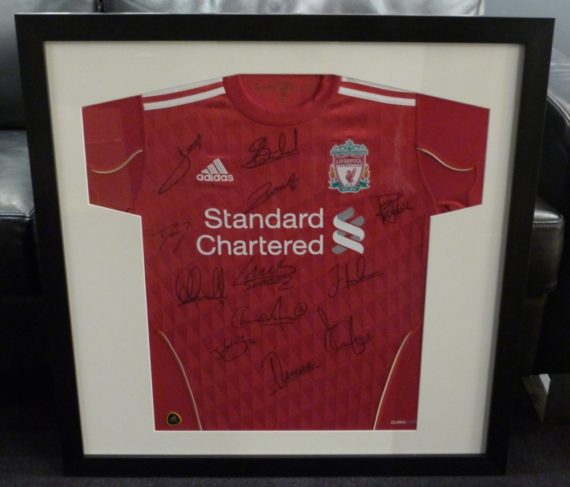 Framed Signed Liverpool Football Sports Shirt