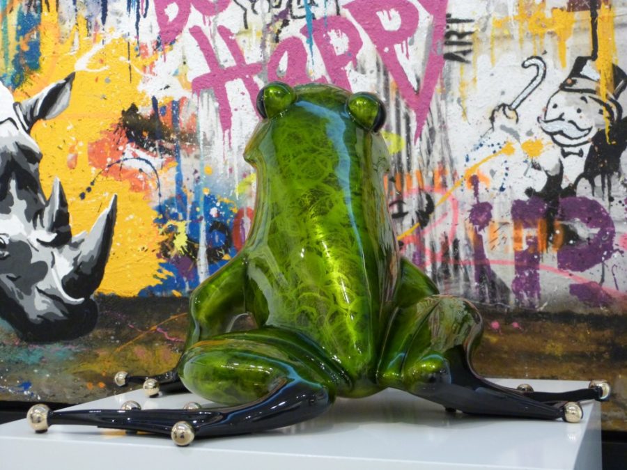 Ferguson Custom Patina Frogman Tim Cotterill Bronze Sculpture frog back