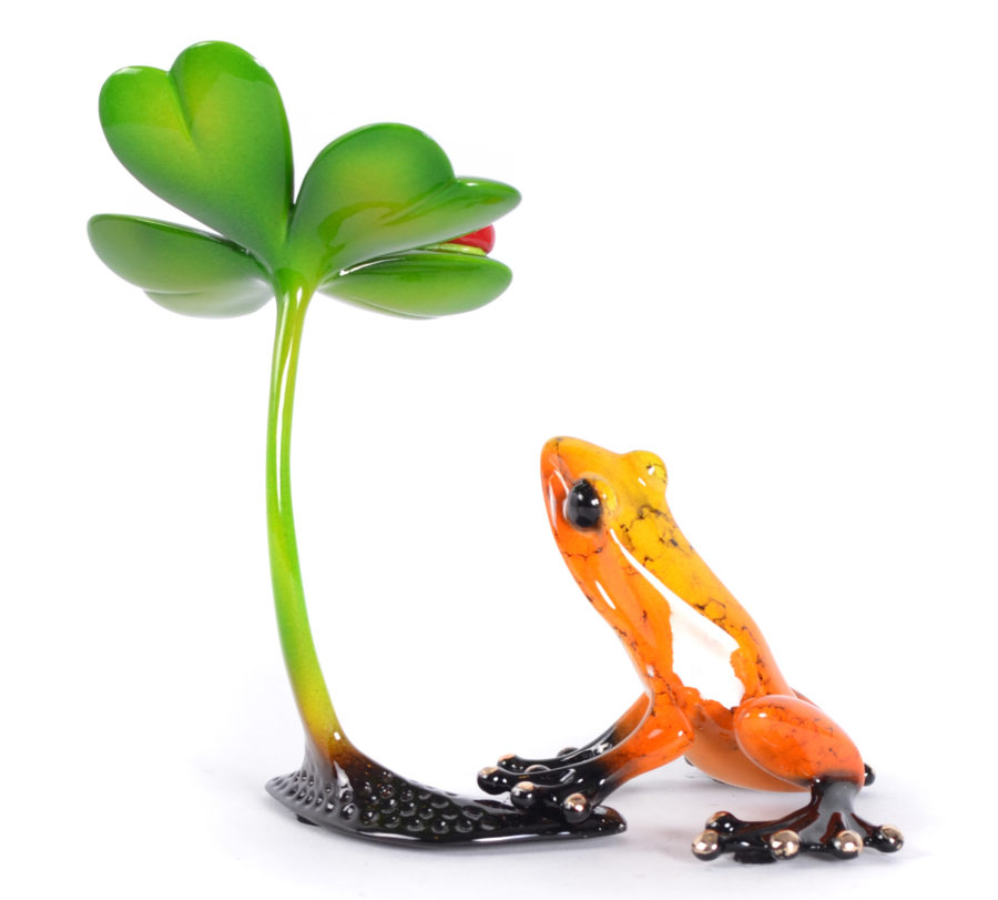 frogman Tim Cotterill Beginners Luck Bronze Frog Sculpture