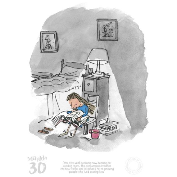 Matilda 30th Her Own Small Bedroom by Quentin Blake Limited Edition Print