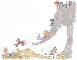 Its Large Grey Lots Fun Quentin Blake Limited Edition Print