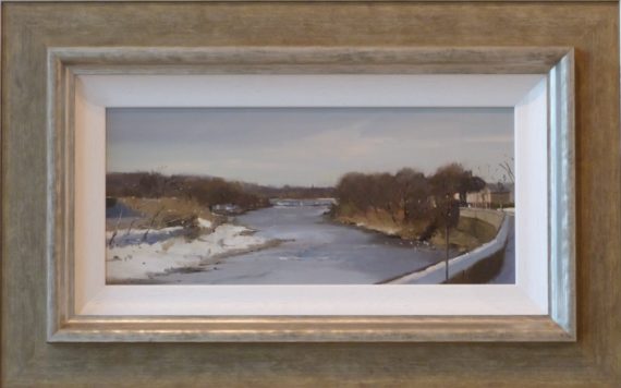 March Snow River Ribble Michael Ashcroft Original Painting