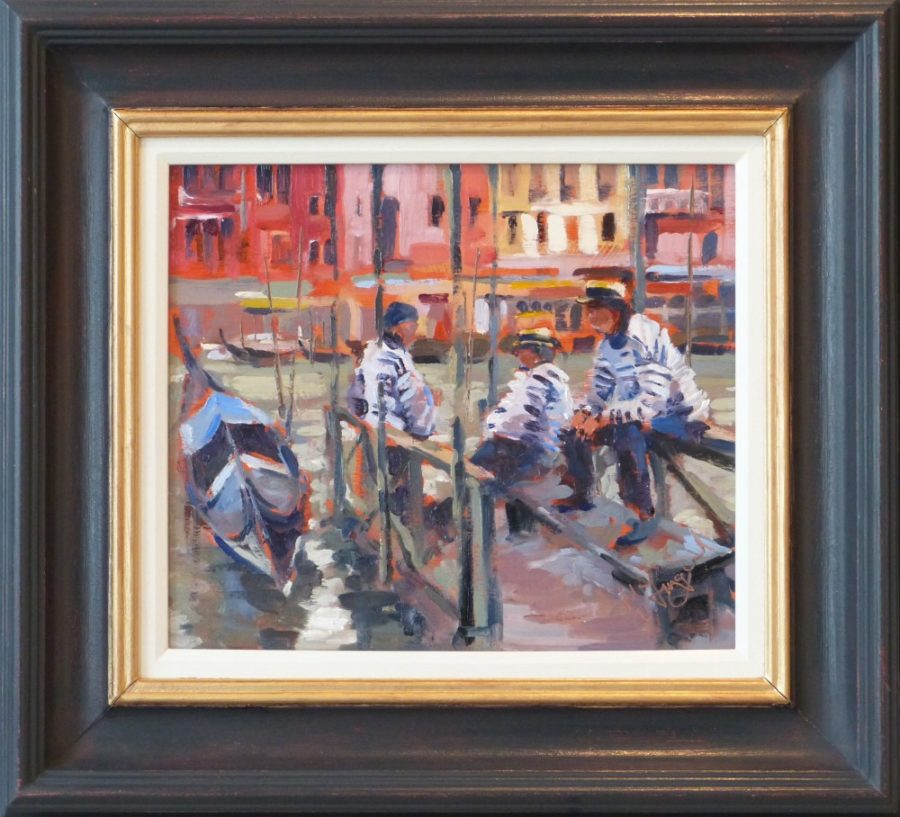 Waiting for the Punters Trevor Lingard Original Oil Painting