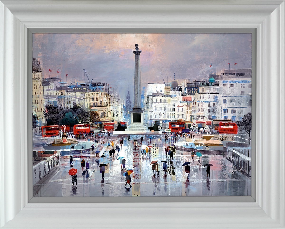 Flair Square Tom Butler cityscape art Print Trafalgar square