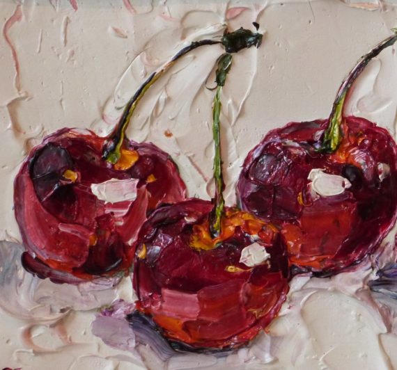 Cherries Lana Okiro Original Painting still life oil