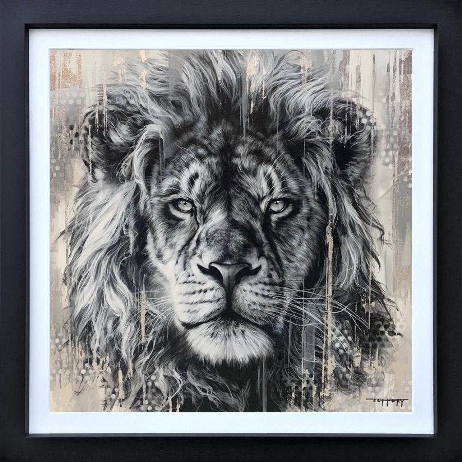 Original wildlife lion painting by Ben Jeffery