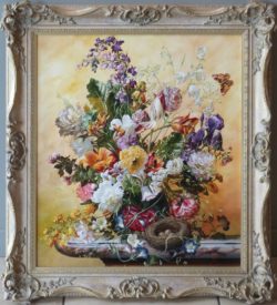 Siska original painting of a large bouquet of flowers