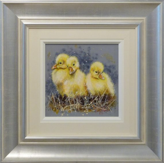 Ducklings ruby keller original painting of three ducklings
