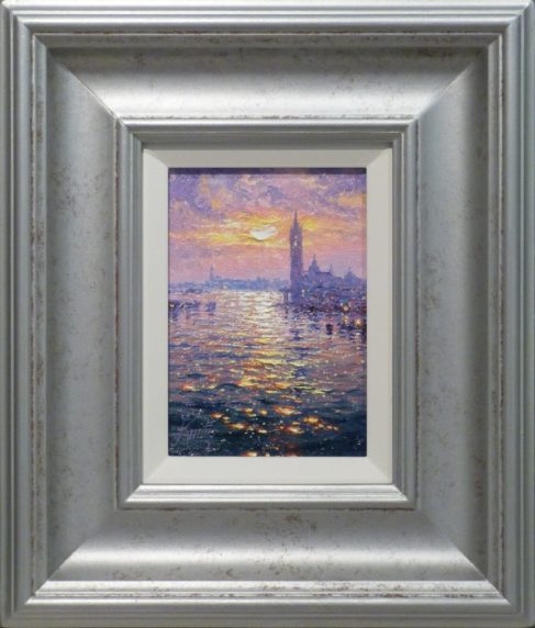 Moonlight on lake oil painting andrew grant kurtis