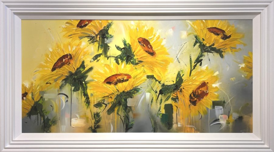 Stephen Simpson original art painting sunflowers