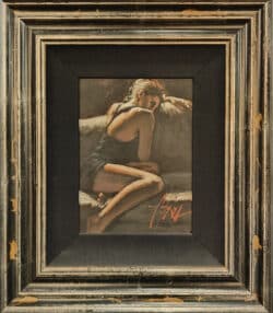Braccato Ochre painting of woman by Fabian Perez